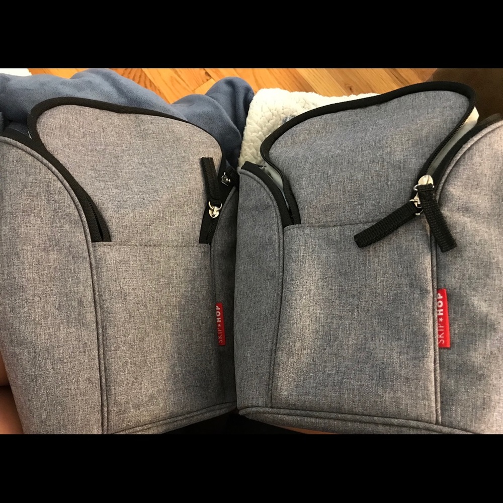 Pair of SkipHop Insulated bottle bags